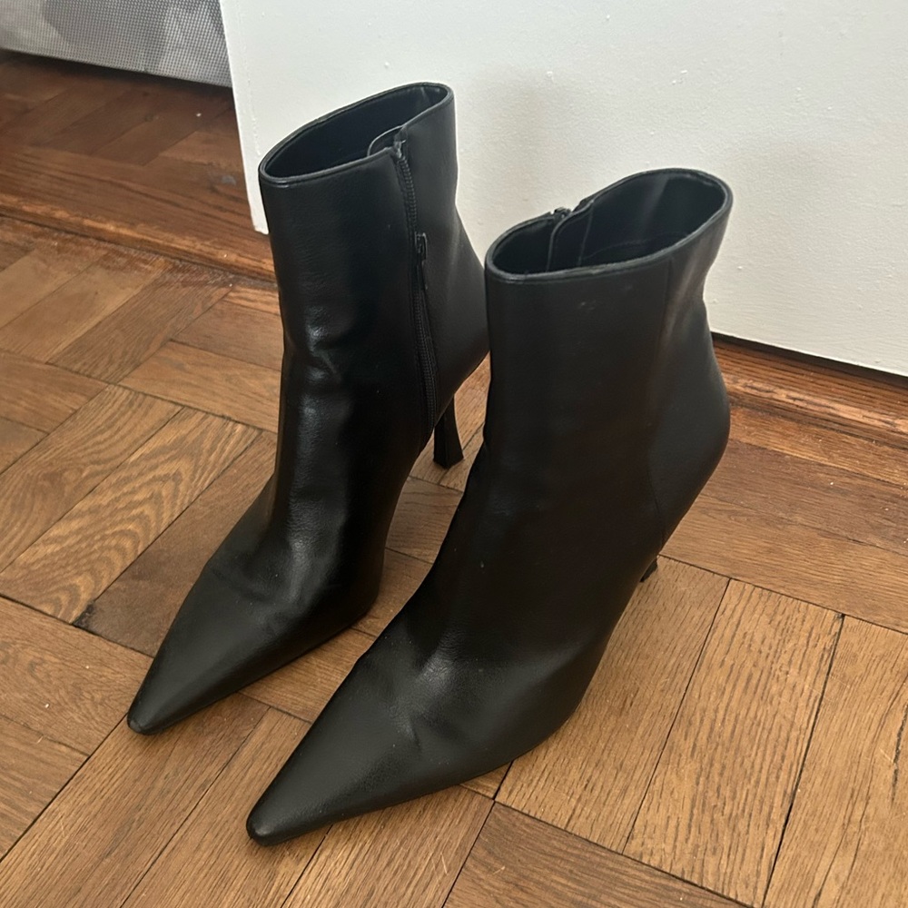 Mango Black Leather Boots Size 39